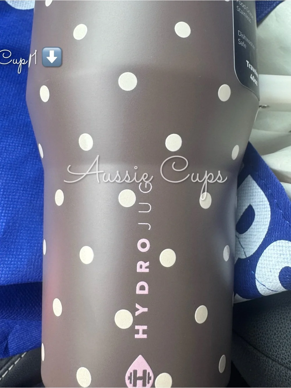 On The Dot Urban Outfitters x HydroJug Brown with Cream Polka Dots, flaws